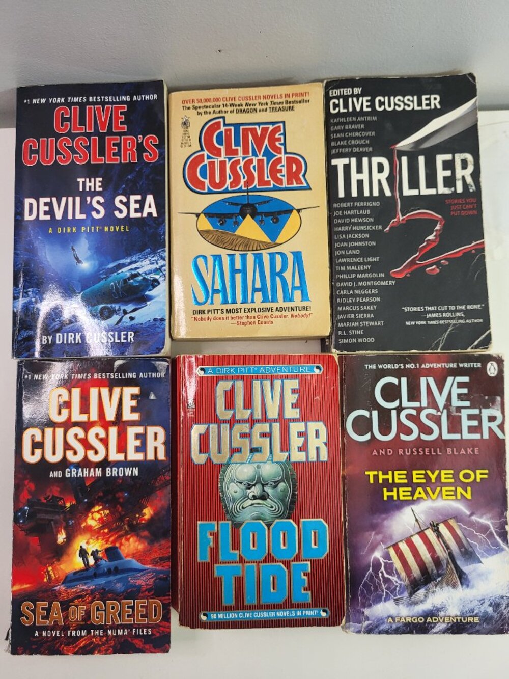 Clive Cussler Book Lot of 6 Adventure & Dirk Pitt Thriller Paperbacks